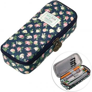 Floral Design Large Capacity Pencil and Cosmetics Organizer GK99