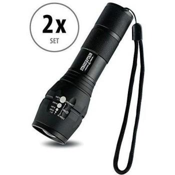 Stagecaptain TF-1000 Taschenlampe (1000 Lumen, 5 Modi, Aluminium, Zoom, 150m)