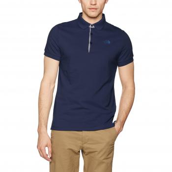 The North Face Polo Piquet Premium de Manga Corta para Hombre, Azul, M