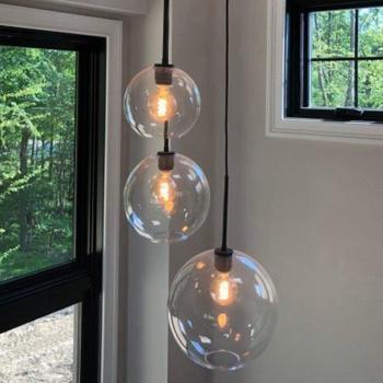 Hanging Glass Ball Light Fixture