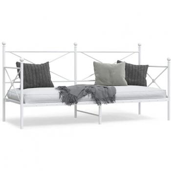 Vidaxl lit de repos 90x200 cm acier blanc – version sans matelas