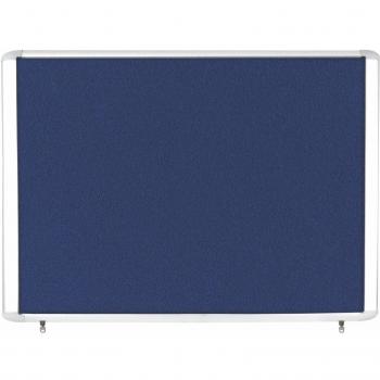 Bi-Office Outdoor Lockable Notice Board Case, Blue Felt, 8 x A4, Aluminium Frame