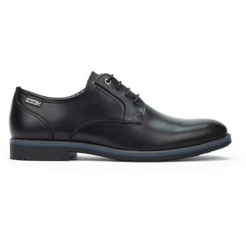Pikolinos Vanguardia 4130 Calzado masculino de piel negra con cordón ajustable
