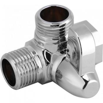 Chrome Brass Diverter G1/2 T Shape Adapter for Shower Arm