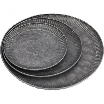 Round Vintage Iron Tray for Home Decor