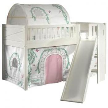 Hochbett SCOTT 90 x 200 cm mit Rutsche und Textilset