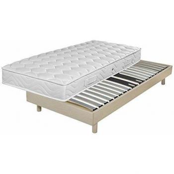 Sommier Pieds Matelas Chêne Clair DecoKit 90x190
