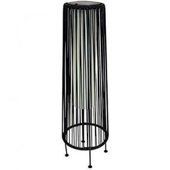 Luminaire solaire posé polyrotin noir LED
