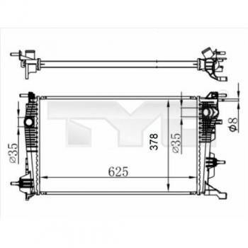 TYC 728‑0065‑R Radiador para Motor