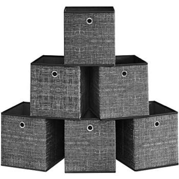 SONGMICS Cube Storage Box, Heathered Black / 26 x 26 x 28 cm