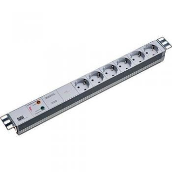 Ciabatta 19″ Schuko 6‑pin alluminio protezionata