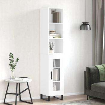 VitaXL White High Gloss Highboard 34.5x34x180 cm Engineered Wood
