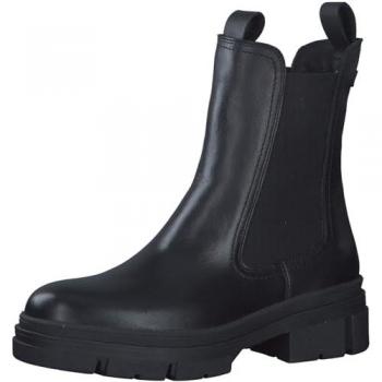 Bottines Chelsea en cuir noir Tamaris avec lacets, taille 37