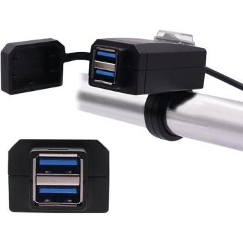 12-24V Motorcycle Dual USB Charger with Fast Charging