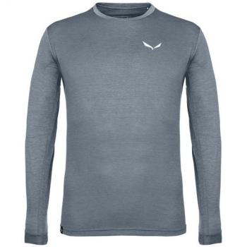 Maglia Salewa Puez Melange Dry manica lunga grigio azzurrino