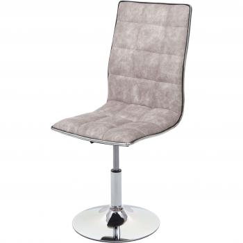 Silla de comedor gris vintage giratoria, altura ajustable, base de acero