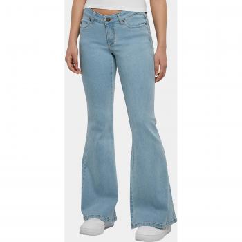 Urban Classics Damen Bio-Low-Waist Flared Denim Jeans hellblau W31L36