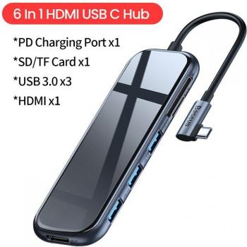Baseus USB C Adapter with HDMI and RJ45 for MacBook