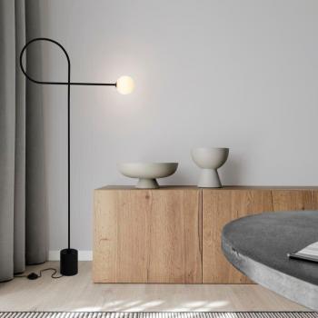 G9 Stehlampe Dedalo in Schwarz und Weiß
