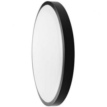 Plafoniera LED 24W rotonda con telecomando e sensore di movimento, corpo nero, 4000K, IP44