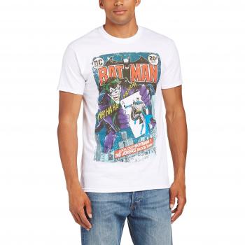 Batman Joker Comic T-Shirt für Herren, Weiß (S)
