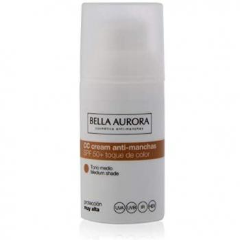 Bella Aurora CC Spf50+ Crème de couleur anti-taches ton moyen 30ml