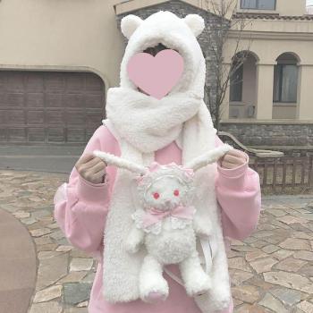 Cute Bear Ears Winter Scarf with Hood