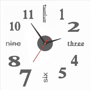 Autocollant Horloge Murale 3D Grande Taille