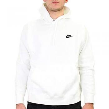 Nike, Hoodies, male, White, Size: 2XL Club Fleece Hoodie White/Black