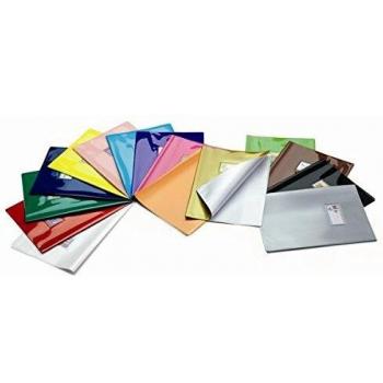 25 x COPRIMAXI LACCATO PVC COLOROSA ORO C/ALETTE E TASCA