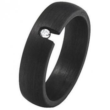 DOOSTI Carbon Trauring Ehering Partnerring mit Zirkonia oder ohne Zirkonia LIEBE