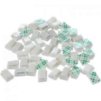 Cable Bundle Holder Clips, Self-Adhesive, 7mm Width, 50 Pieces