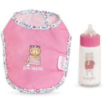 Bavoir + Biberon Magique Ours rose 36/42 cm