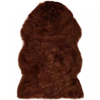 Artificial Sheep Leather Carpet 60x90 cm Brown