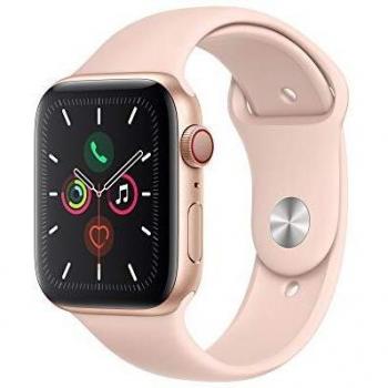 Apple Watch Series 5 GPS 44 mm Aluminium Doré, Bracelet Sport Rose Sable – Très Bon État