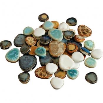Azulejos decorativos de mosaico de vidrio y cerámica, 100g, piezas de piedra
