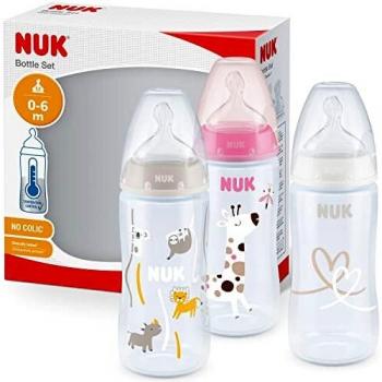 NUK First Choice+ 3‑Pack Baby Bottles – 0‑6 Months, 300 ml