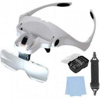 Velamp Lupe-LED‑Brille mit 5 Dioptrien, speziell für Uhrmacher, Schmuck & Zahntechniker