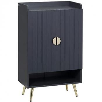 Meuble à chaussures HOMCOM rangement 2 portes avec 4 étagères niche et plateau 3 étagères hauteur réglable 60 x 33 x 100 cm