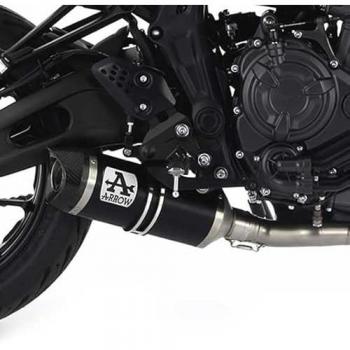Arrow Silenziatore Omologato Thunder Aluminium Dark with Carbon End Cap Yamaha MT‑07 ’21‑23 Black Homologated