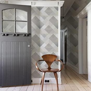Contemporary Geometric Champagne Wallpaper