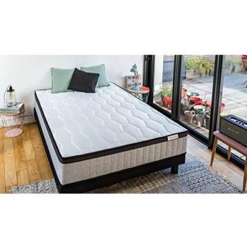 Sommier Royal 180x200 – Matelas à ressorts ensachés et mousse mémoire intégré