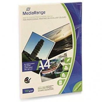 Papel fotográfico MediaRange A4 130gr Mate 100 Hojas