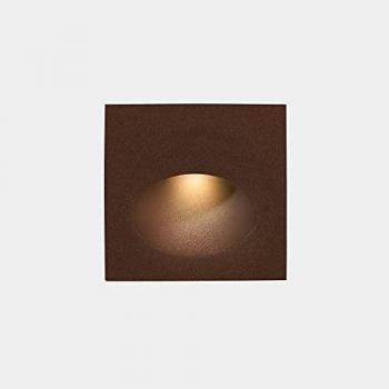 Aplique de jardín LED cuadrado, marrón, empotrable, 2.2W, IP65