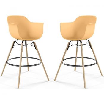 Sgabello da Bar con Gambe in Legno Nordika