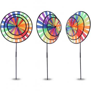 Triple Wheel Colorful Wind Spinner