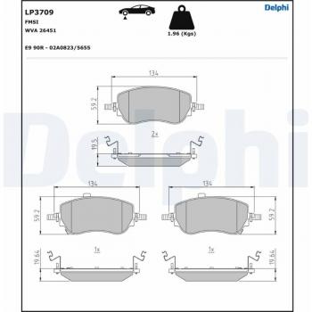 Delphi LP3709 pastiglie freno anteriori Fiat