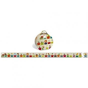 Janod J02928 – Puzzlespiel „Alphabet‑Zug“ in Kofferversion (Boden), 27 Teile