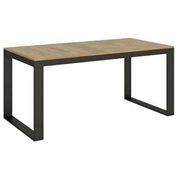 Table TECNO Chêne Nature 90x180/284 cm Extensible Structure Anthracite