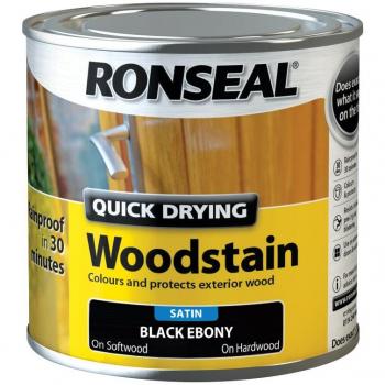 Ronseal QDWSE250 250 ml Ebony Satin Finish Quick Dry Woodstain